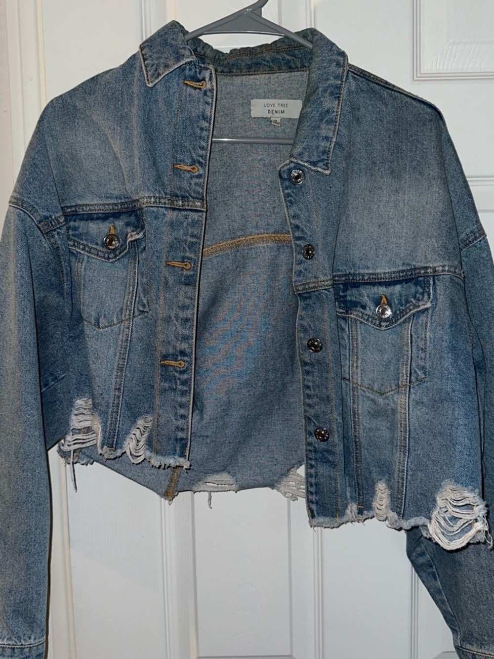 Women's Love Tree Denim Cropped Jacket